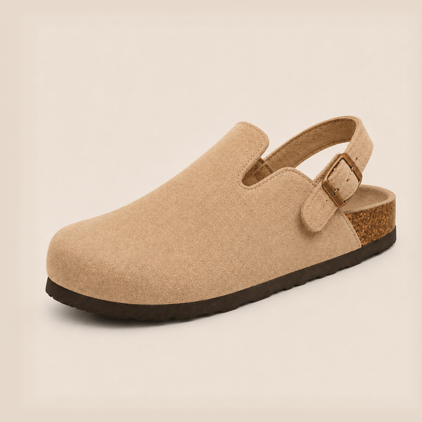 The Suede Authentic Backstrap Clogs from Qomfort